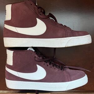 Nike Men’s SB Blazer Sneakers in Burgundy and White
